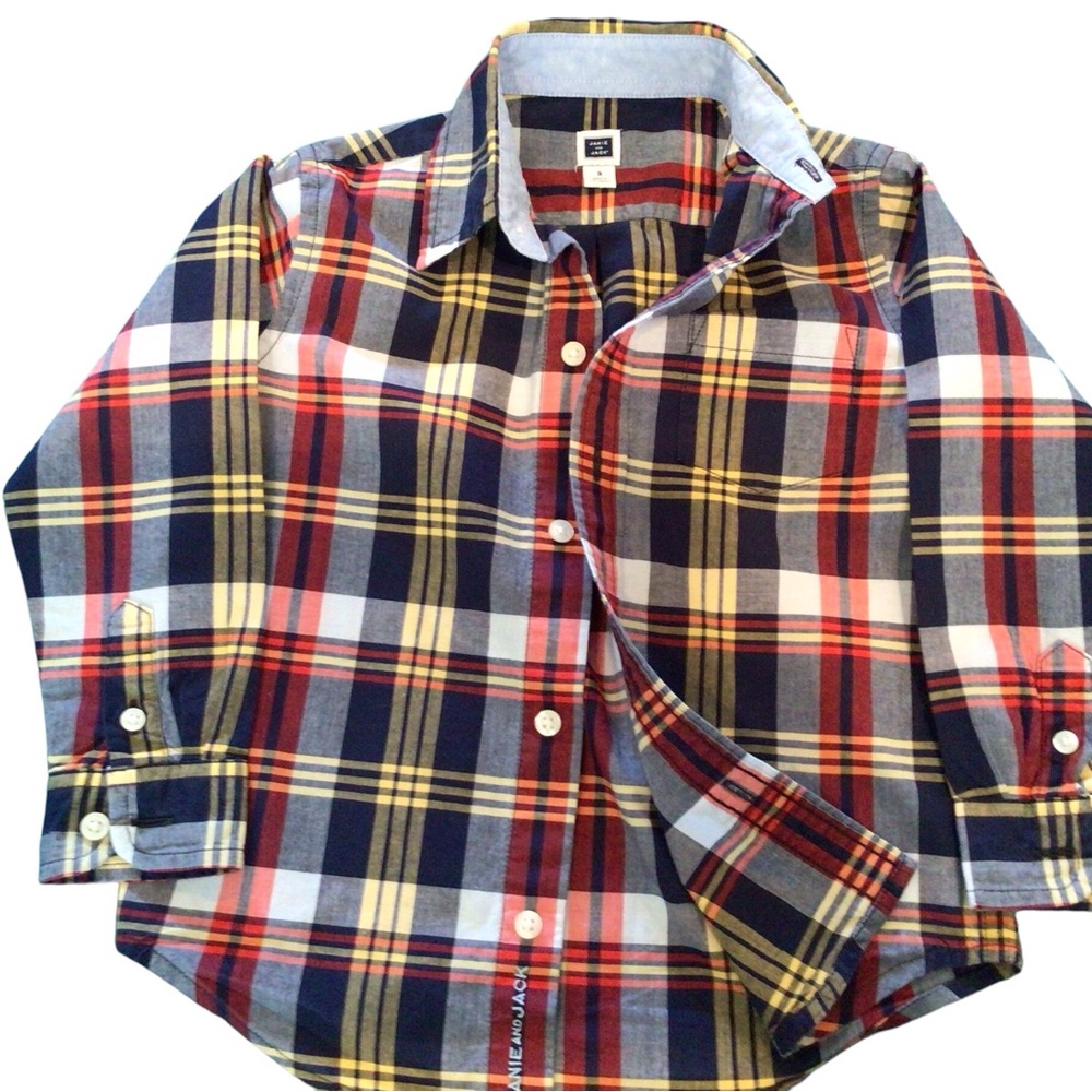 Janie and Jack boys size 3, button up cotton shirt - Picture 3 of 6